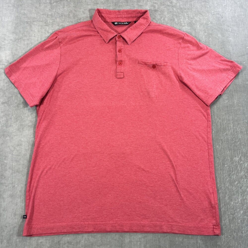 Travis Mathew Mens XL Red Pima‎ Cotton Golf Polo Shirt